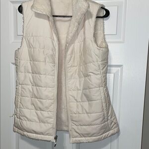 The North Face Cream Quilted Puffer Vest